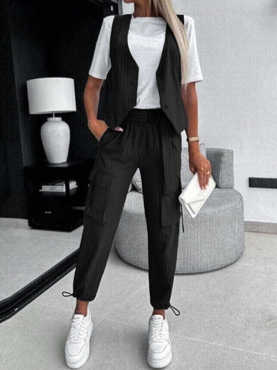 Coordinato a Righe Donna Smanicato